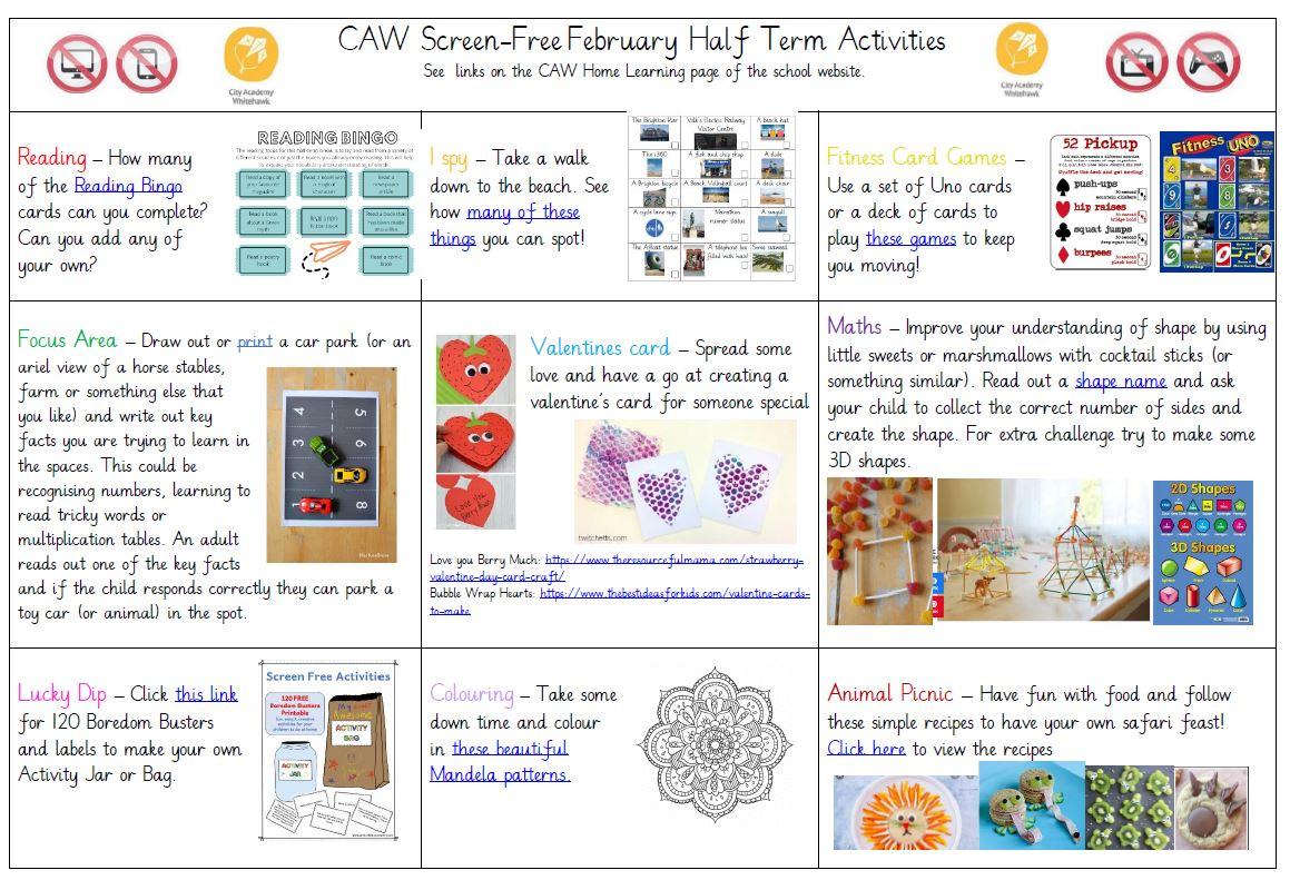 Click the link below to download the PDF version of our activities.